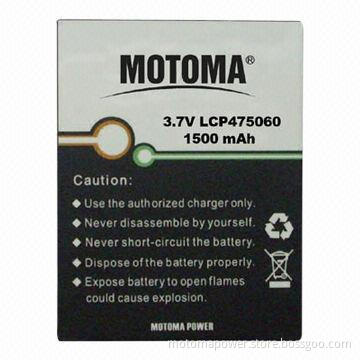 3.7V Li-ion Battery with LCP475060, 1,500mAh for Mobile Phones